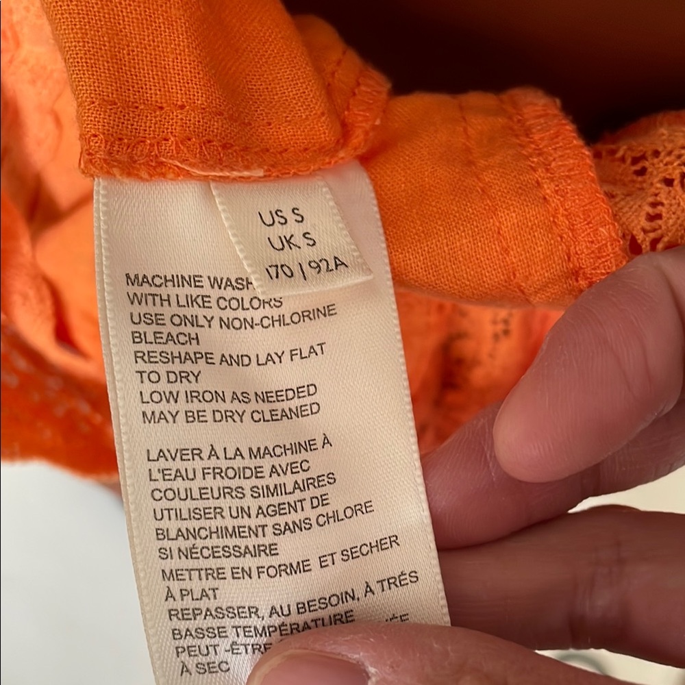 Orange Lace Button-Down Top - image 7